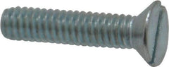 Value Collection - #12-24 UNC, 1" OAL Slotted Drive Machine Screw - Flat Head, Grade 2 Steel, Zinc-Plated Finish, Without Washer - Industrial Tool & Supply