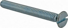 Value Collection - #12-24 UNC, 2" OAL Slotted Drive Machine Screw - Flat Head, Grade J82 Steel, Zinc-Plated Finish, Without Washer - Industrial Tool & Supply