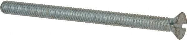 Value Collection - #12-24 UNC, 3" OAL Slotted Drive Machine Screw - Flat Head, Grade J82 Steel, Zinc-Plated Finish, Without Washer - Industrial Tool & Supply