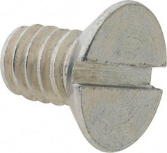 Value Collection - 1/4-20 UNC, 7/16" OAL Slotted Drive Machine Screw - Flat Head, Grade 2 Steel, Zinc-Plated Finish, Without Washer - Industrial Tool & Supply
