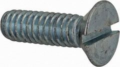 Value Collection - 1/4-20 UNC, 7/8" OAL Slotted Drive Machine Screw - Flat Head, Grade 2 Steel, Zinc-Plated Finish, Without Washer - Industrial Tool & Supply