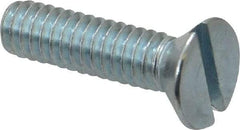 Value Collection - 1/4-20 UNC, 1" OAL Slotted Drive Machine Screw - Flat Head, Grade 2 Steel, Zinc-Plated Finish, Without Washer - Industrial Tool & Supply