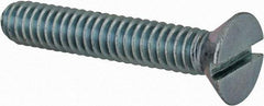 Value Collection - 1/4-20 UNC, 1-1/2" OAL Slotted Drive Machine Screw - Flat Head, Grade 2 Steel, Zinc-Plated Finish, Without Washer - Industrial Tool & Supply