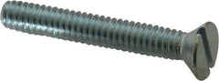Value Collection - 1/4-20 UNC, 1-3/4" OAL Slotted Drive Machine Screw - Flat Head, Grade 2 Steel, Zinc-Plated Finish, Without Washer - Industrial Tool & Supply