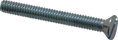 Value Collection - 1/4-20 UNC, 2-1/4" OAL Slotted Drive Machine Screw - Flat Head, Grade 2 Steel, Zinc-Plated Finish, Without Washer - Industrial Tool & Supply