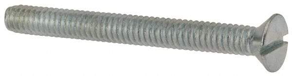 Value Collection - 1/4-20 UNC, 2-1/2" OAL Slotted Drive Machine Screw - Flat Head, Grade 2 Steel, Zinc-Plated Finish, Without Washer - Industrial Tool & Supply