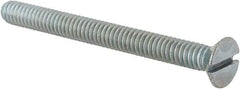 Value Collection - 1/4-20 UNC, 2-3/4" OAL Slotted Drive Machine Screw - Flat Head, Grade 2 Steel, Zinc-Plated Finish, Without Washer - Industrial Tool & Supply