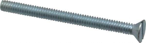 Value Collection - 1/4-20 UNC, 3" OAL Slotted Drive Machine Screw - Flat Head, Grade 2 Steel, Zinc-Plated Finish, Without Washer - Industrial Tool & Supply