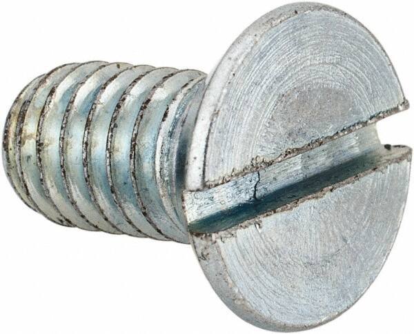 Value Collection - 5/16-18 UNC, 5/8" OAL Slotted Drive Machine Screw - Flat Head, Grade 2 Steel, Zinc-Plated Finish, Without Washer - Industrial Tool & Supply