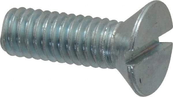 Value Collection - 5/16-18 UNC, 1" OAL Slotted Drive Machine Screw - Flat Head, Grade 2 Steel, Zinc-Plated Finish, Without Washer - Industrial Tool & Supply