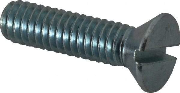 Value Collection - 5/16-18 UNC, 1-1/4" OAL Slotted Drive Machine Screw - Flat Head, Grade 2 Steel, Zinc-Plated Finish, Without Washer - Industrial Tool & Supply