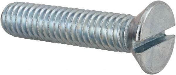 Value Collection - 5/16-18 UNC, 1-1/2" OAL Slotted Drive Machine Screw - Flat Head, Grade 2 Steel, Zinc-Plated Finish, Without Washer - Industrial Tool & Supply