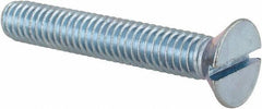 Value Collection - 5/16-18 UNC, 2" OAL Slotted Drive Machine Screw - Flat Head, Grade 2 Steel, Zinc-Plated Finish, Without Washer - Industrial Tool & Supply
