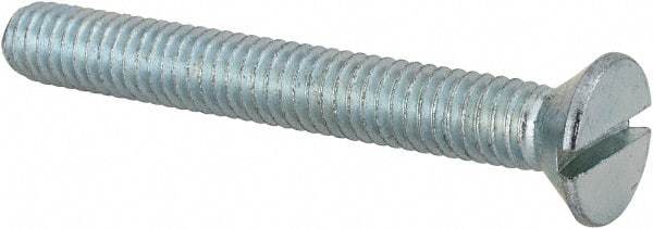 Value Collection - 5/16-18 UNC, 2-1/2" OAL Slotted Drive Machine Screw - Flat Head, Grade 2 Steel, Zinc-Plated Finish, Without Washer - Industrial Tool & Supply