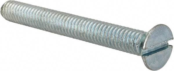 Value Collection - 5/16-18 UNC, 2-3/4" OAL Slotted Drive Machine Screw - Flat Head, Grade 2 Steel, Zinc-Plated Finish, Without Washer - Industrial Tool & Supply
