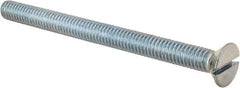 Value Collection - 5/16-18 UNC, 4" OAL Slotted Drive Machine Screw - Flat Head, Grade 2 Steel, Zinc-Plated Finish, Without Washer - Industrial Tool & Supply