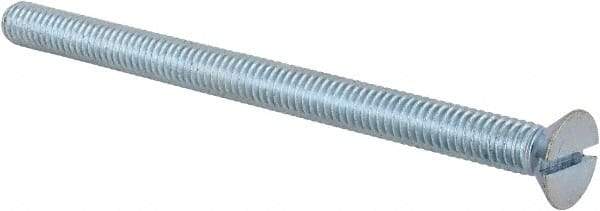 Value Collection - 5/16-18 UNC, 4-1/2" OAL Slotted Drive Machine Screw - Flat Head, Grade J82 Steel, Zinc-Plated Finish, Without Washer - Industrial Tool & Supply