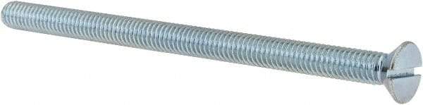 Value Collection - 5/16-18 UNC, 5" OAL Slotted Drive Machine Screw - Flat Head, Grade J82 Steel, Zinc-Plated Finish, Without Washer - Industrial Tool & Supply