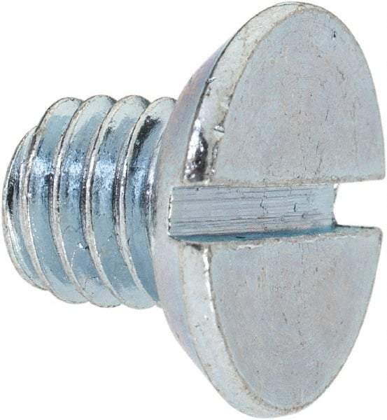 Value Collection - 3/8-16 UNC, 1/2" OAL Slotted Drive Machine Screw - Flat Head, Grade 2 Steel, Zinc-Plated Finish, Without Washer - Industrial Tool & Supply