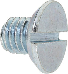 Value Collection - 3/8-16 UNC, 1/2" OAL Slotted Drive Machine Screw - Flat Head, Grade 2 Steel, Zinc-Plated Finish, Without Washer - Industrial Tool & Supply
