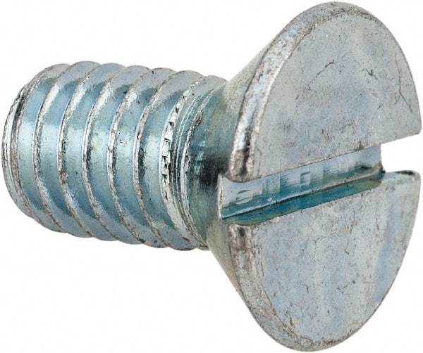 Value Collection - 3/8-16 UNC, 3/4" OAL Slotted Drive Machine Screw - Flat Head, Grade 2 Steel, Zinc-Plated Finish, Without Washer - Industrial Tool & Supply