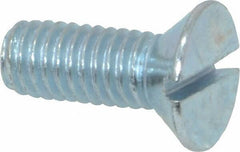 Value Collection - 3/8-16 UNC, 1" OAL Slotted Drive Machine Screw - Flat Head, Grade 2 Steel, Zinc-Plated Finish, Without Washer - Industrial Tool & Supply