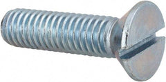 Value Collection - 3/8-16 UNC, 1-1/2" OAL Slotted Drive Machine Screw - Flat Head, Grade 2 Steel, Zinc-Plated Finish, Without Washer - Industrial Tool & Supply