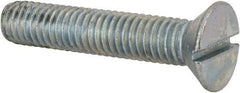 Value Collection - 3/8-16 UNC, 2" OAL Slotted Drive Machine Screw - Flat Head, Grade 2 Steel, Zinc-Plated Finish, Without Washer - Industrial Tool & Supply