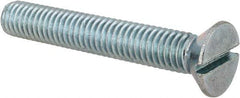 Value Collection - 3/8-16 UNC, 2-1/2" OAL Slotted Drive Machine Screw - Flat Head, Grade 2 Steel, Zinc-Plated Finish, Without Washer - Industrial Tool & Supply