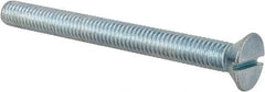 Value Collection - 3/8-16 UNC, 4" OAL Slotted Drive Machine Screw - Flat Head, Grade 2 Steel, Zinc-Plated Finish, Without Washer - Industrial Tool & Supply
