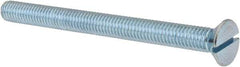 Value Collection - 3/8-16 UNC, 4-1/2" OAL Slotted Drive Machine Screw - Flat Head, Grade J82 Steel, Zinc-Plated Finish, Without Washer - Industrial Tool & Supply