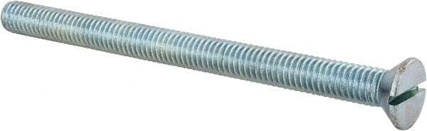 Value Collection - 3/8-16 UNC, 5" OAL Slotted Drive Machine Screw - Flat Head, Grade 2 Steel, Zinc-Plated Finish, Without Washer - Industrial Tool & Supply