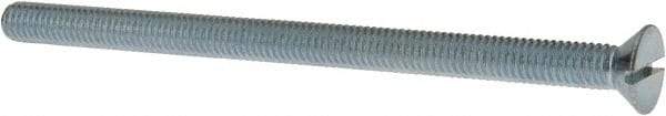 Value Collection - 3/8-16 UNC, 6" OAL Slotted Drive Machine Screw - Flat Head, Grade J82 Steel, Zinc-Plated Finish, Without Washer - Industrial Tool & Supply