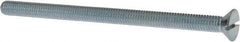 Value Collection - 3/8-16 UNC, 6" OAL Slotted Drive Machine Screw - Flat Head, Grade J82 Steel, Zinc-Plated Finish, Without Washer - Industrial Tool & Supply