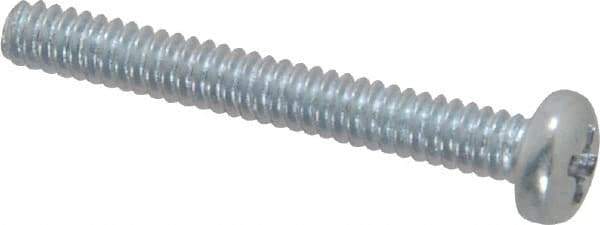 Value Collection - #4-40 UNC, 7/8" Length Under Head Phillips Drive Machine Screw - Pan Head, Grade 2 Steel, Zinc-Plated Finish, Without Washer - Industrial Tool & Supply