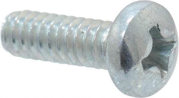Value Collection - #6-32 UNC, 7/16" Length Under Head Phillips Drive Machine Screw - Pan Head, Grade 2 Steel, Zinc-Plated Finish, Without Washer - Industrial Tool & Supply