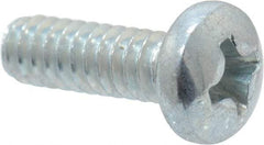 Value Collection - #6-32 UNC, 7/16" Length Under Head Phillips Drive Machine Screw - Pan Head, Grade 2 Steel, Zinc-Plated Finish, Without Washer - Industrial Tool & Supply