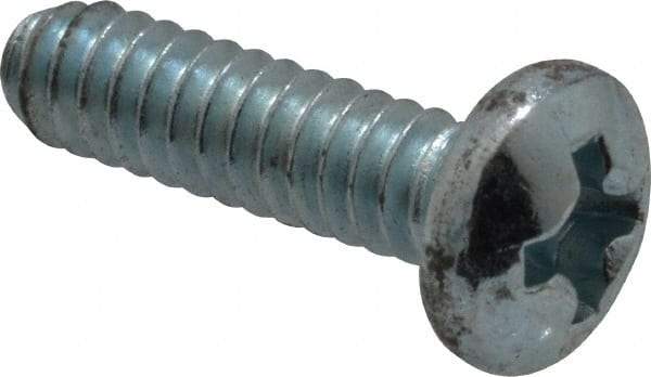 Value Collection - #6-32 UNC, 1/2" Length Under Head Phillips Drive Machine Screw - Pan Head, Grade 2 Steel, Zinc-Plated Finish, Without Washer - Industrial Tool & Supply