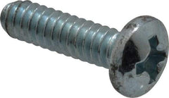 Value Collection - #6-32 UNC, 1/2" Length Under Head Phillips Drive Machine Screw - Pan Head, Grade 2 Steel, Zinc-Plated Finish, Without Washer - Industrial Tool & Supply
