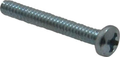 Value Collection - #6-32 UNC, 1" Length Under Head Phillips Drive Machine Screw - Pan Head, Grade 2 Steel, Zinc-Plated Finish, Without Washer - Industrial Tool & Supply