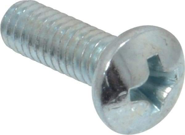 Value Collection - #8-32 UNC, 1/2" Length Under Head Phillips Drive Machine Screw - Pan Head, Grade 2 Steel, Zinc-Plated Finish, Without Washer - Industrial Tool & Supply