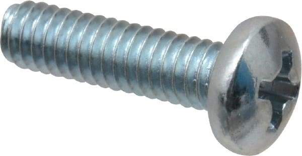 Value Collection - #8-32 UNC, 5/8" Length Under Head Phillips Drive Machine Screw - Pan Head, Grade 2 Steel, Zinc-Plated Finish, Without Washer - Industrial Tool & Supply