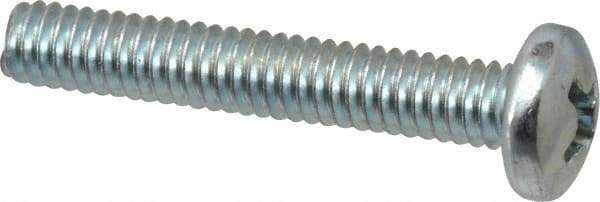 Value Collection - #8-32 UNC, 1" Length Under Head Phillips Drive Machine Screw - Pan Head, Grade 2 Steel, Zinc-Plated Finish, Without Washer - Industrial Tool & Supply