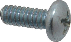 Value Collection - #10-24 UNC, 1/2" Length Under Head Phillips Drive Machine Screw - Pan Head, Grade 2 Steel, Zinc-Plated Finish, Without Washer - Industrial Tool & Supply
