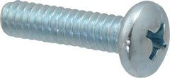 Value Collection - #10-24 UNC, 3/4" Length Under Head Phillips Drive Machine Screw - Pan Head, Grade 2 Steel, Zinc-Plated Finish, Without Washer - Industrial Tool & Supply