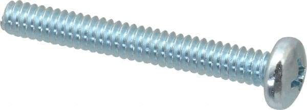 Value Collection - #10-24 UNC, 1-1/2" Length Under Head Phillips Drive Machine Screw - Pan Head, Grade 2 Steel, Zinc-Plated Finish, Without Washer - Industrial Tool & Supply