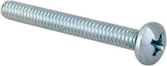 Value Collection - #10-24 UNC, 1-3/4" Length Under Head Phillips Drive Machine Screw - Pan Head, Grade 2 Steel, Zinc-Plated Finish, Without Washer - Industrial Tool & Supply