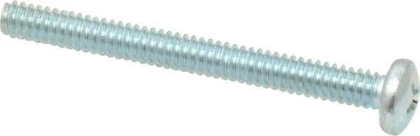 Value Collection - #10-24 UNC, 2" Length Under Head Phillips Drive Machine Screw - Pan Head, Grade 2 Steel, Zinc-Plated Finish, Without Washer - Industrial Tool & Supply