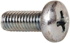 Value Collection - #10-32 UNF, 1/2" Length Under Head Phillips Drive Machine Screw - Pan Head, Grade 2 Steel, Zinc-Plated Finish, Without Washer - Industrial Tool & Supply