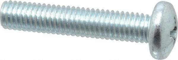 Value Collection - #10-32 UNF, 1" Length Under Head Phillips Drive Machine Screw - Pan Head, Grade 2 Steel, Zinc-Plated Finish, Without Washer - Industrial Tool & Supply